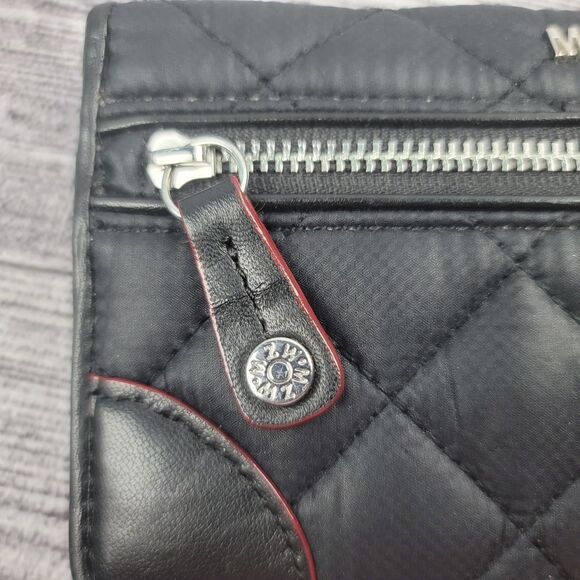 MZ Wallace Black Quilted Wallet with Red Leather Interior - Picture 6 of 8